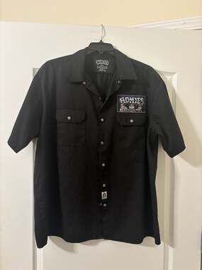 Homies Wanna Take You Higher Lowrider Black Snap Button Work Shirt XL